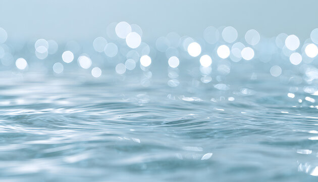 corrected version:
Clear pale blue water surface with glowing bokeh, clean abstract background for moisturizing skincare