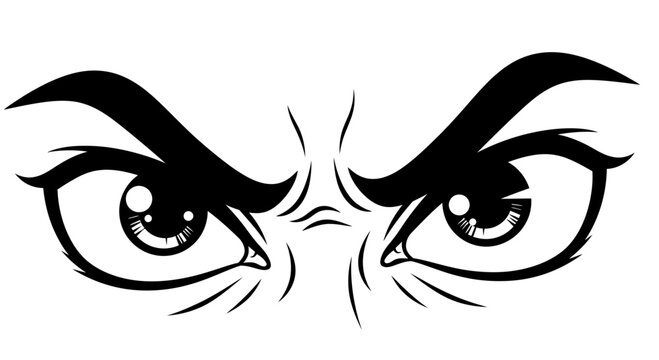Angry Cartoon Eyes Illustration