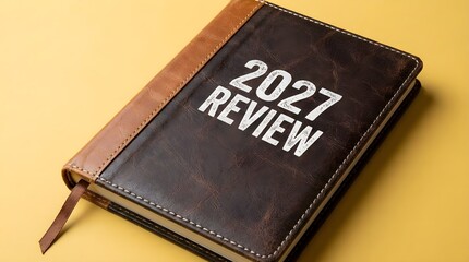 Obraz premium A dark brown leather-bound notebook with 