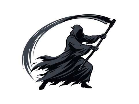 Grim Reaper holding a scythe in a dynamic action pose.