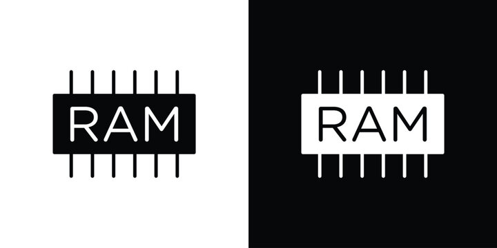 Ram memory icon lineart symbols pack. EPS10