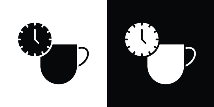 Coffee time icon lineart symbols pack. EPS10
