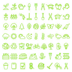 Obraz premium Gardening and Eco-Friendly Icons Set