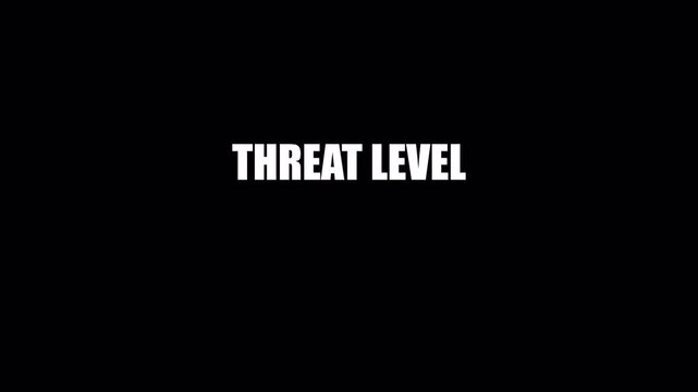 threat level header typography animation with clean minimalist warning.