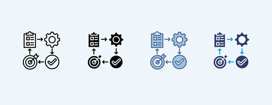 Action Multiple Icon Illustration Vector