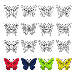 Fototapeta premium Set of Decorative Butterfly Illustrations