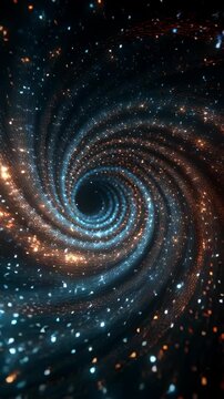 Spiral galaxy with glowing stars and cosmic dust in deep space.