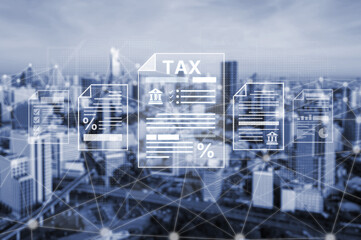 Fototapeta premium Concept of international taxation. This represents global tax laws and financial regulations for multinational corporations, involving cross-border accounting and compliance. Fermion