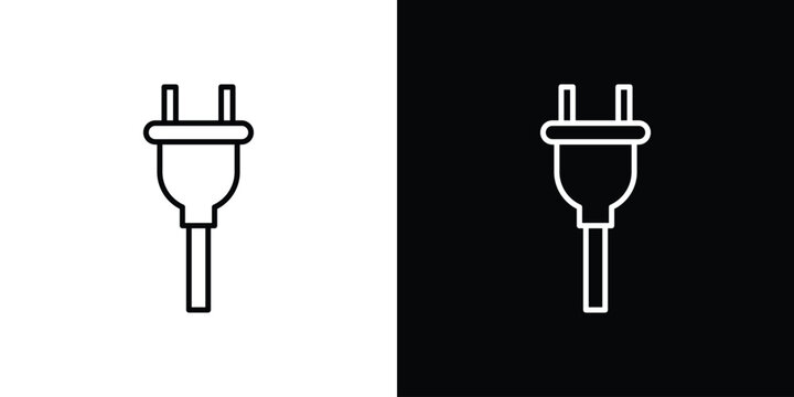 Plug adapter icon outline elements series