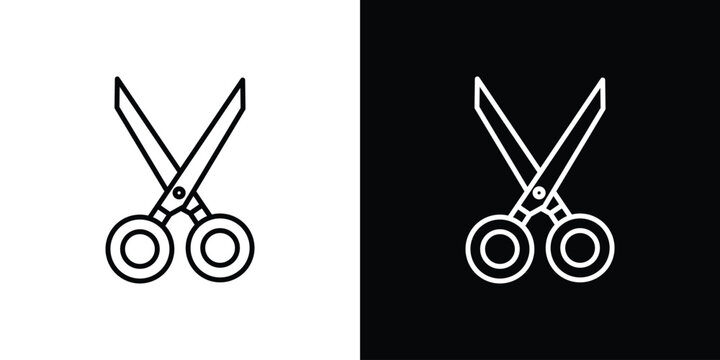 Scissors icon outline elements series