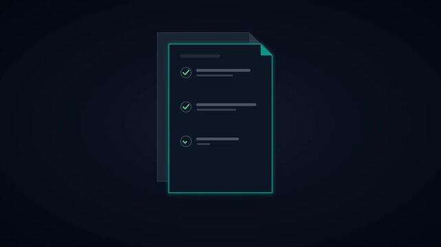 check list web template animation Minimalist Checklist Item Mark Teal Obsidian 4K