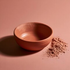 Fototapeta premium Off-Center Handmade Terracotta Ramekin with Thumbprint Detail
