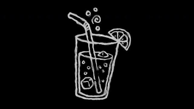 Hand drawn sketchy orange drink loop motion graphic video for beverage and refreshment design