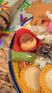 Authentic "Dulces Tipicos Mexicanos" (traditional Mexican candies) aerial view