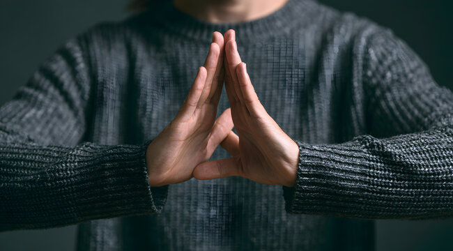 A view of someone making a time-out gesture with their hands.