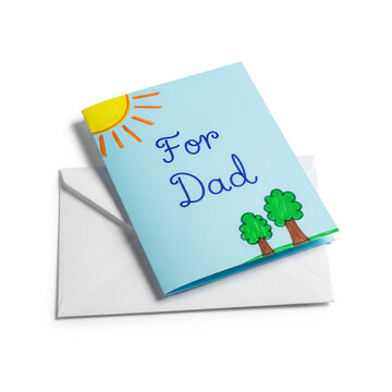 Handmade card for Dad with sun and trees