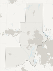 Fototapeta premium Durham-Chapel Hill metropolitan area vector map with county boundaries, urban footprint and hydrography, North Carolina, USA
