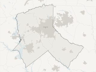 Fototapeta premium Greenville-Anderson-Greer metropolitan area vector map with county boundaries, urban footprint and hydrography, South Carolina, USA