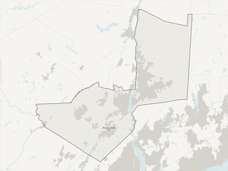 Fototapeta premium Kiryas Joel-Poughkeepsie-Newburgh metropolitan area vector map with county boundaries, urban footprint and hydrography, New York, USA