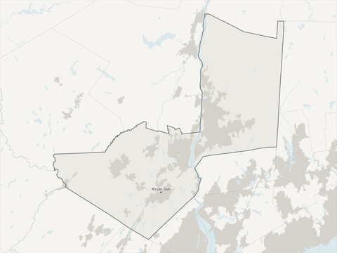 Kiryas Joel-Poughkeepsie-Newburgh metropolitan area vector map with county boundaries, urban footprint and hydrography, New York, USA