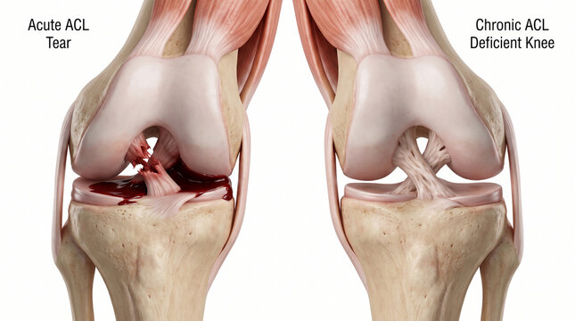 Acute ACL Tear and Chronic ACL Deficient Knee Joint Comparison