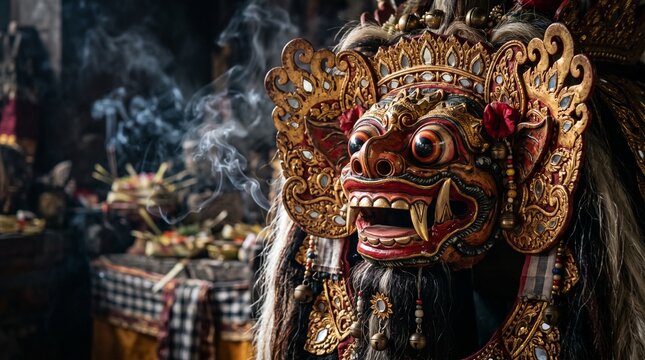 traditional Balinese Barong mask.