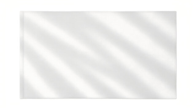 Clean white flag waving softly in the breeze isolated on a plain background with clipping path isolated background material movement