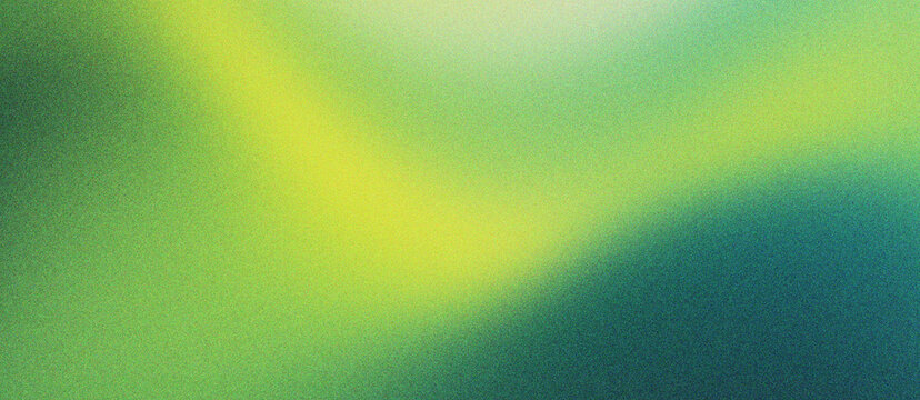 Abstract grainy gradient background with soft green and yellow waves. Textured organic blur wallpaper with vibrant lime and teal tones. Minimalist aesthetic backdrop for modern digital design.