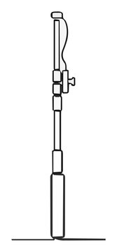 Boom pole microphone audio equipment line art. Generative AI