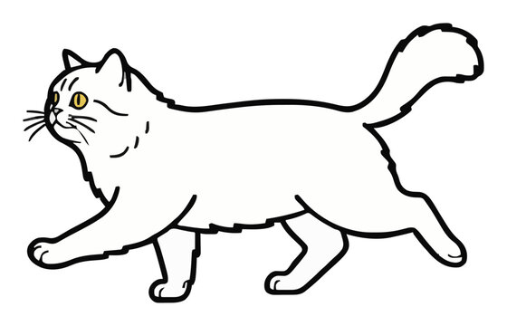 Persian cat running domestic pet animal vector. Generative AI
