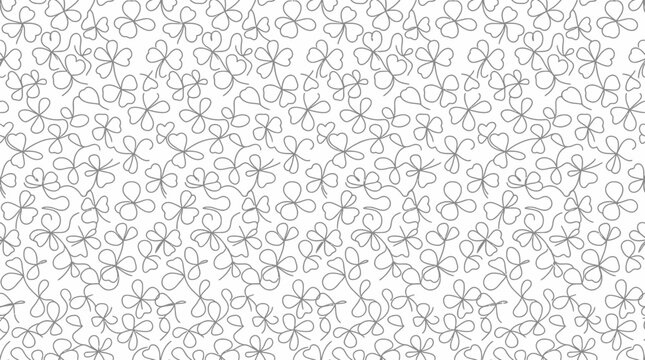 Dainty clover pattern, minimalist line art