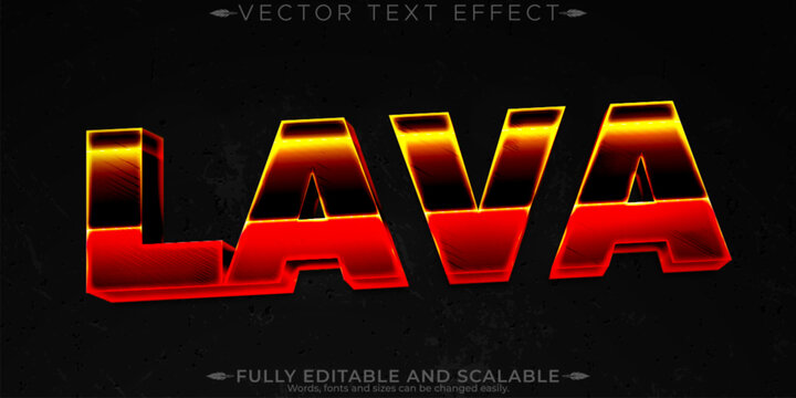 Lava text effect, editable fire and metallic text style