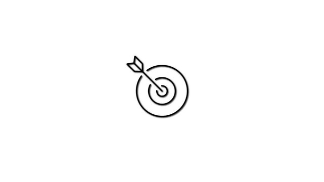 Business target icon. Vector icon animation.Arrows hitting the target. business target. two arrows hitting target. new business, business start up concept. sports target.