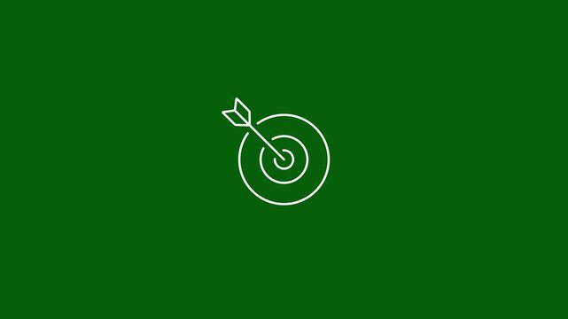 Business target icon. Vector icon animation.Arrows hitting the target. business target. two arrows hitting target. new business, business start up concept. sports target.
