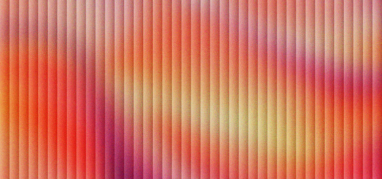 Abstract fluted glass texture with warm sunset gradient. Corrugated glass panel background in orange and pink tones. Ribbed glass surface for modern architectural design and interior decor.