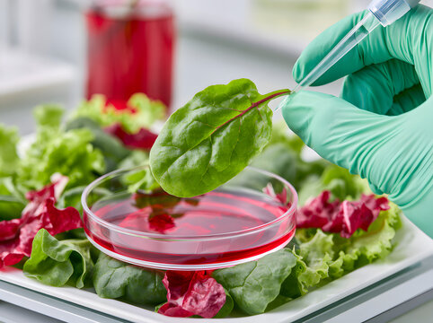 Checking for cyclosporiasis in the salad sample in the lab