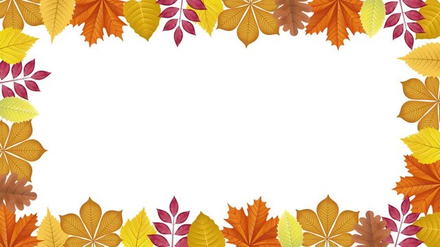 animated frame with fall leaves. autumn animated background
