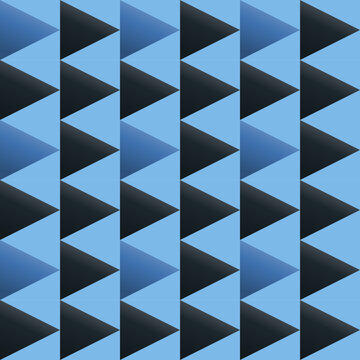 Seamless geometric pattern in sky blue, black, blue - modern gradient geometric background for wallpaper, textile and wrapping paper design