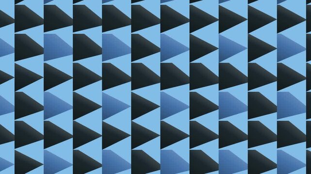 Seamless geometric pattern loop in sky blue, black, blue - minimalist animated 4K motion background for video editing, social media and presentation