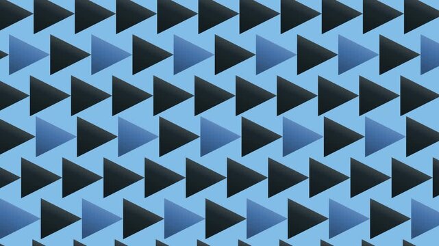 Seamless geometric pattern loop in sky blue, black, blue - creative animated 4K motion background for video editing, social media and presentation