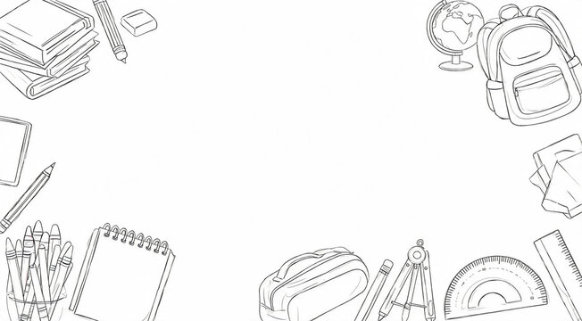 Creative workspace filled with school supplies evoking a sense of learning and exploration