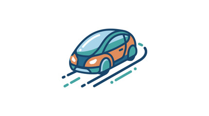 Fototapeta premium Modern Electric Car Icon Illustration