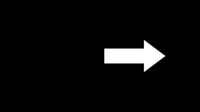 arrow icon animation on a black background featuring a clean futuristic line design. Perfect for navigation, direction indicators, UI and UX projects, technology interfaces, business