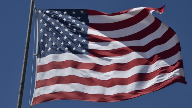 American flag on the wind
