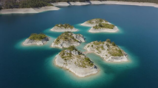 Stunning turquoise waters and islands of General Carrera Lake