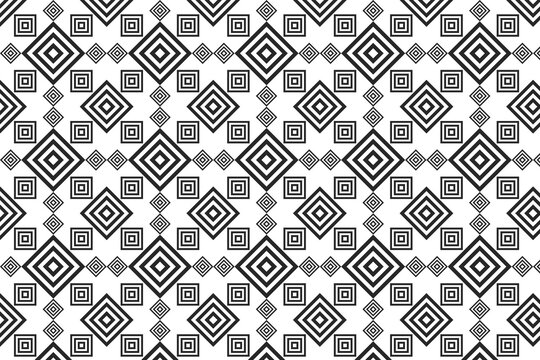 Black and white diamond shape geometric abstract seamless pattern background