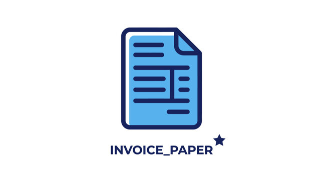 Invoice paper document template icon.