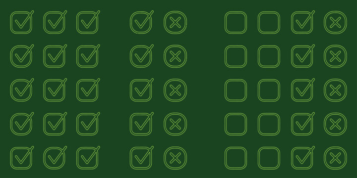 checkbox icon glyph set tick cross state checked unchecked pack vector