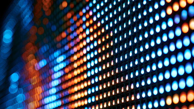 Close-up of the LED screen with an abstract textured background