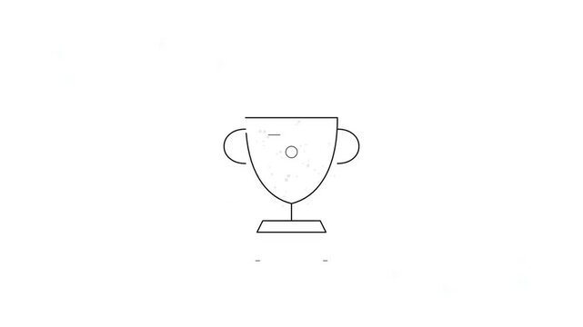 Minimalist line art drawing of a trophy cup for success concept